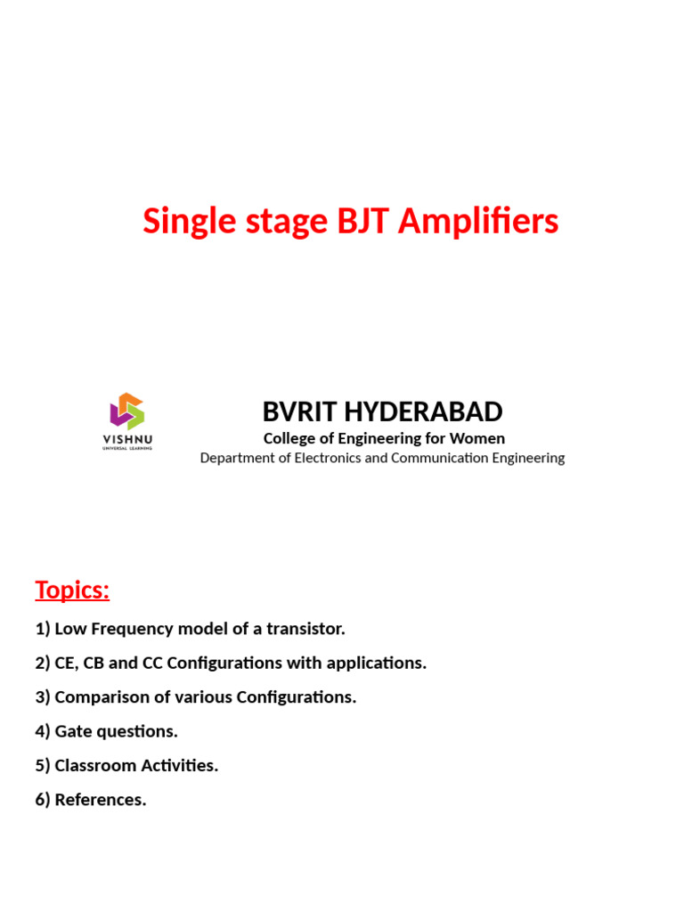BJT Amplifier Configurations Explained | PDF | Bipolar Junction ...
