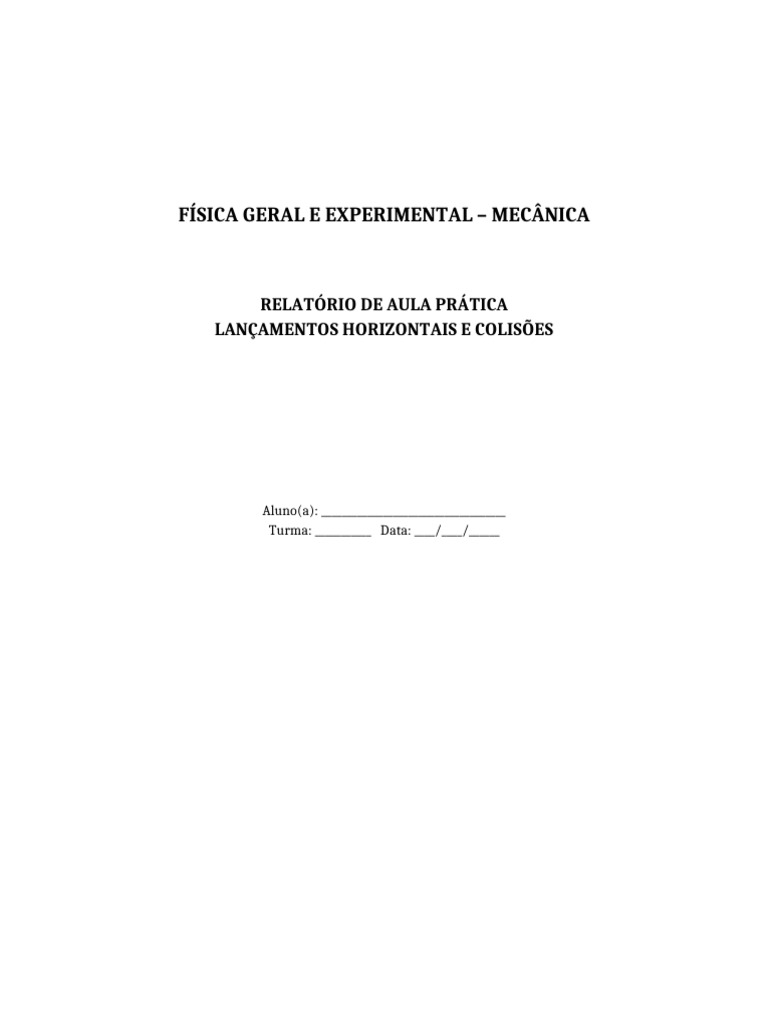 Lançamentos Horizontais e Colisões em Física | PDF | Colisão ...