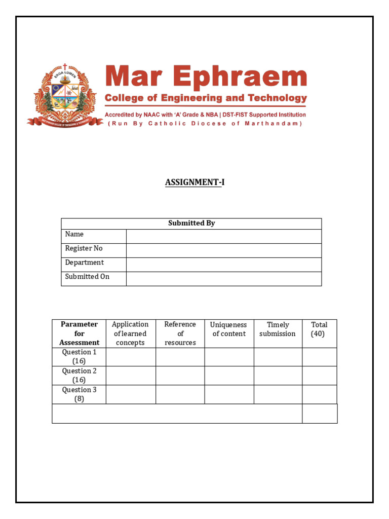 Assignment Front Page (1) - 1 | PDF