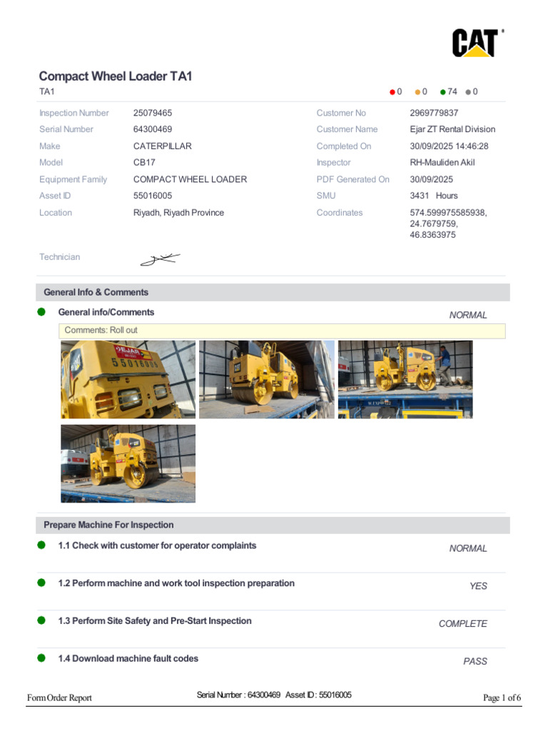 Caterpillar CB17 Inspection Report | PDF | Pump | Engines