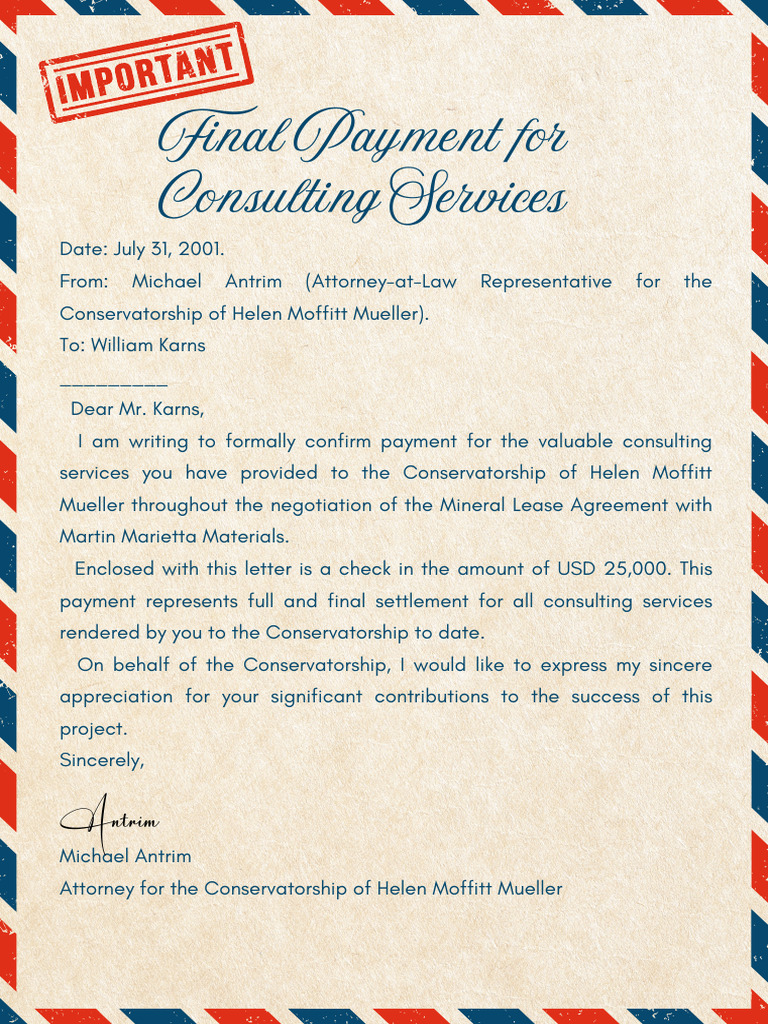 Final Payment Confirmation for Consulting | PDF