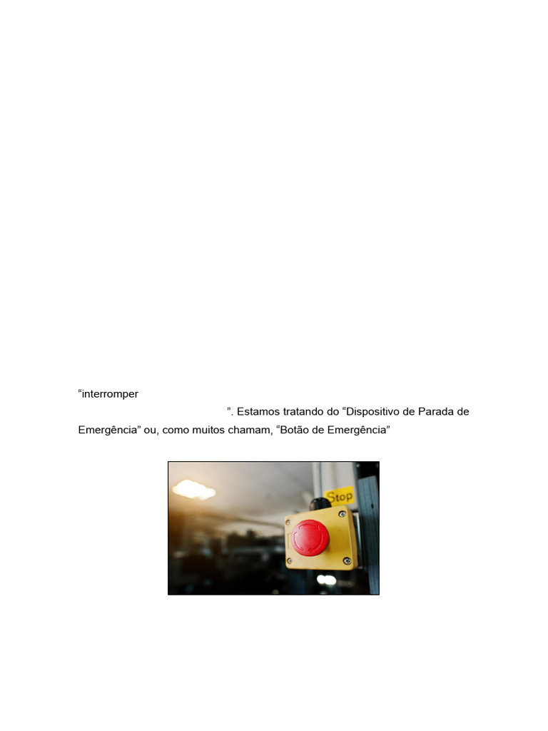 DISPOSIIVO DE PARADA DE EMERGENCIA | PDF | Emergência | Engenharia