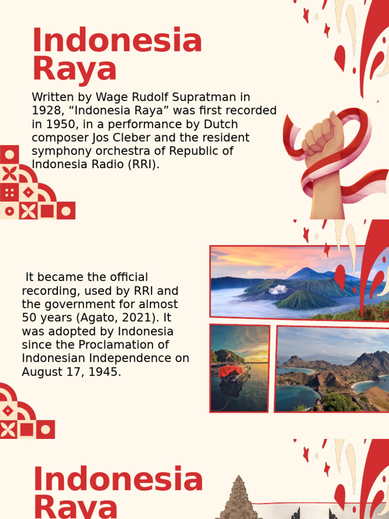 Indonesia Introduction Presentation in Cream and Red Informative Style ...