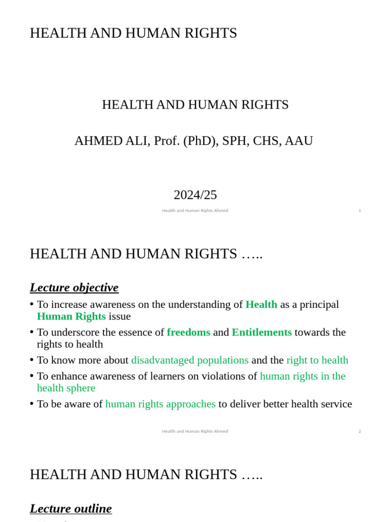 Health as a Human Rights Issue | PDF | Discrimination | Human Rights