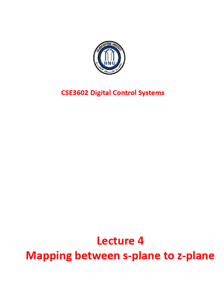 Mapping S-Plane to Z-Plane in Control Systems | PDF | Limit ...