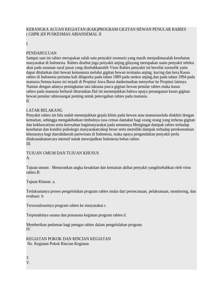 Program Penanganan Rabies di Puskesmas | PDF
