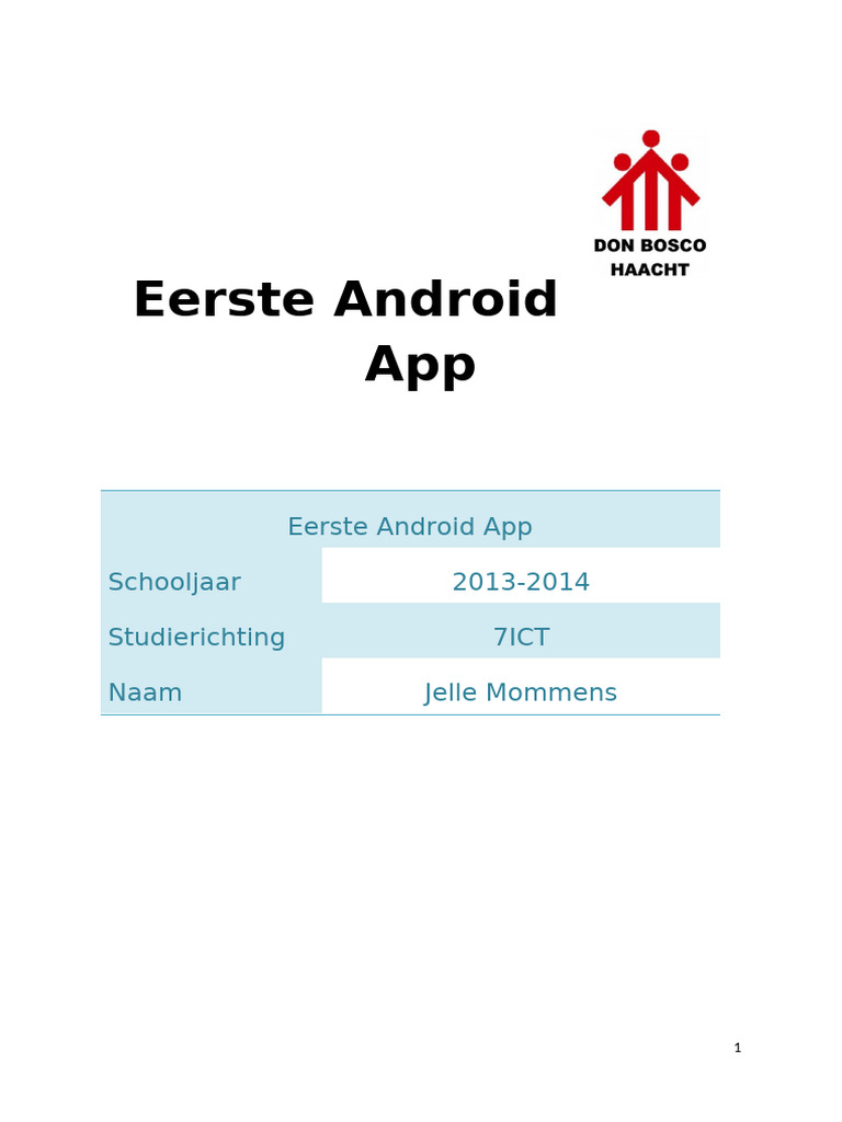 Eerste Android App | PDF