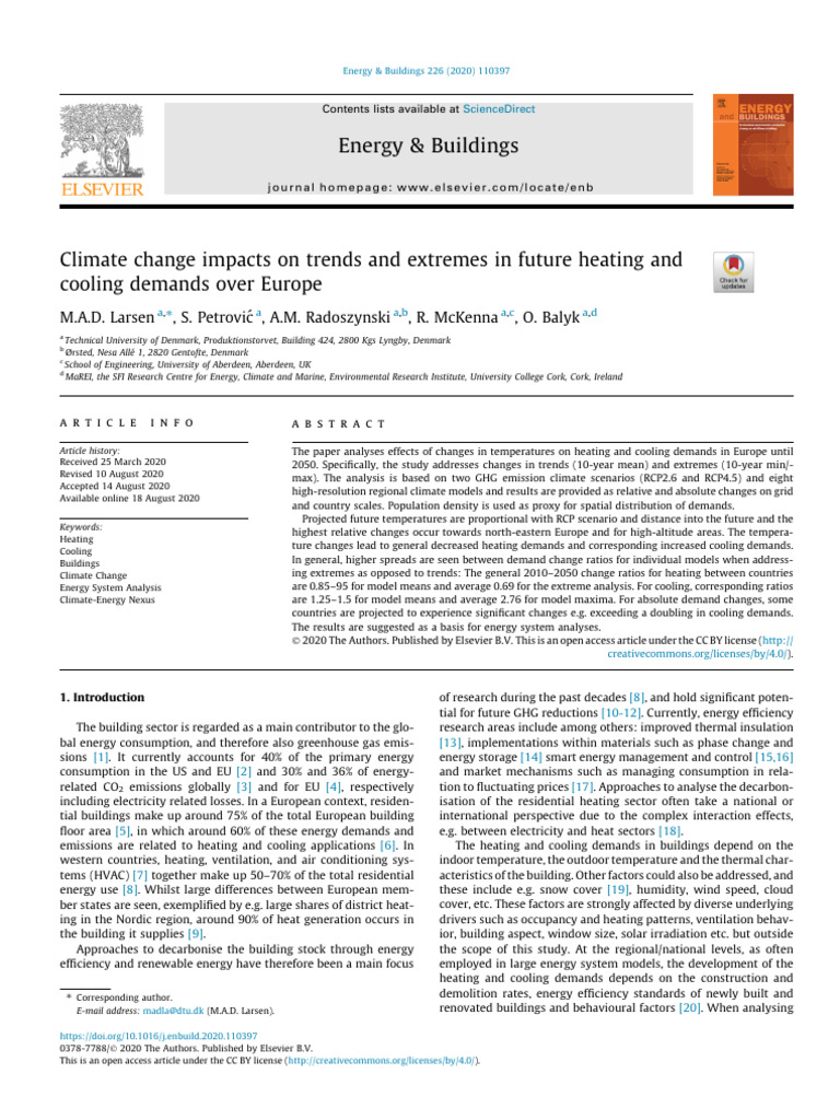 Climate Change Impacts On Trends and Extremes in Future Heating and ...