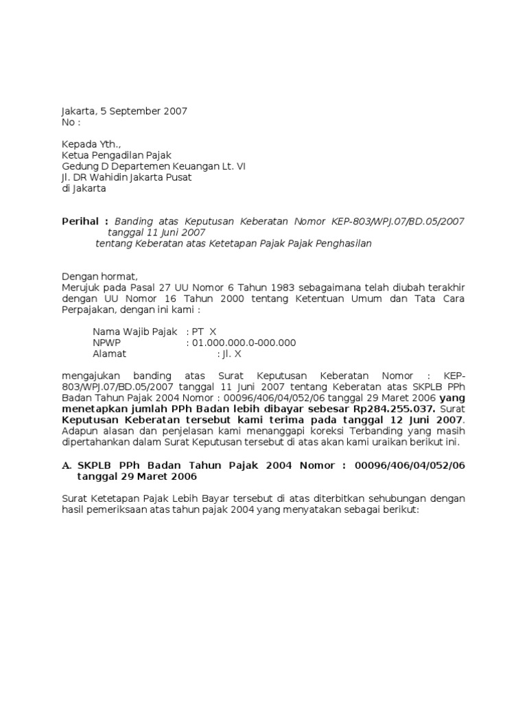 28+ Surat Permohonan Banding  Contoh Surat Ide