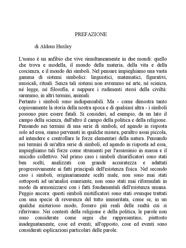 (Ebook Ita Filosofia) Aldous Huxley Prefazione A La Prima Ed Ultima