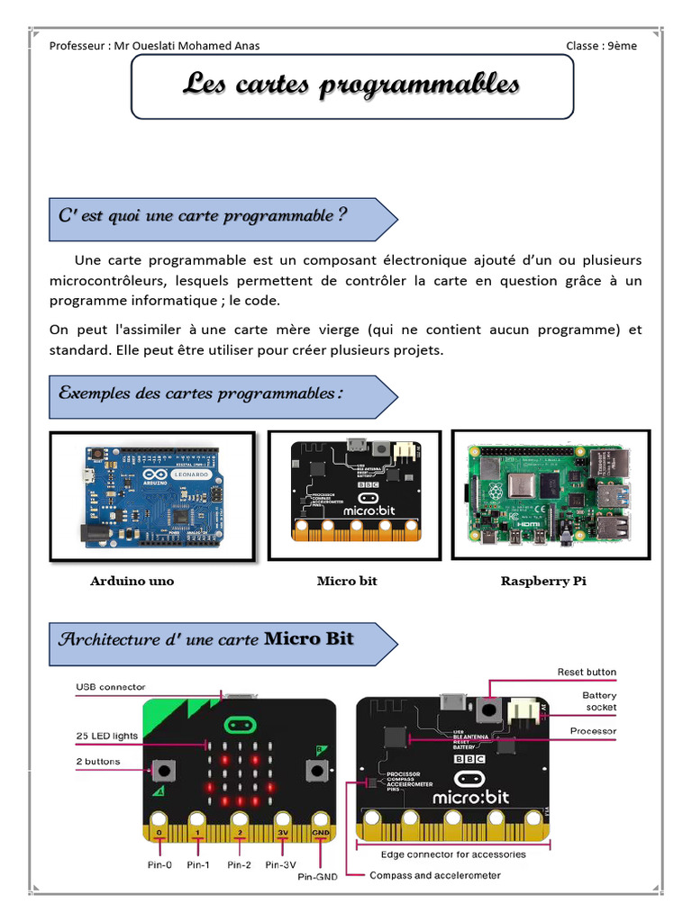 Introduction aux cartes programmables | PDF