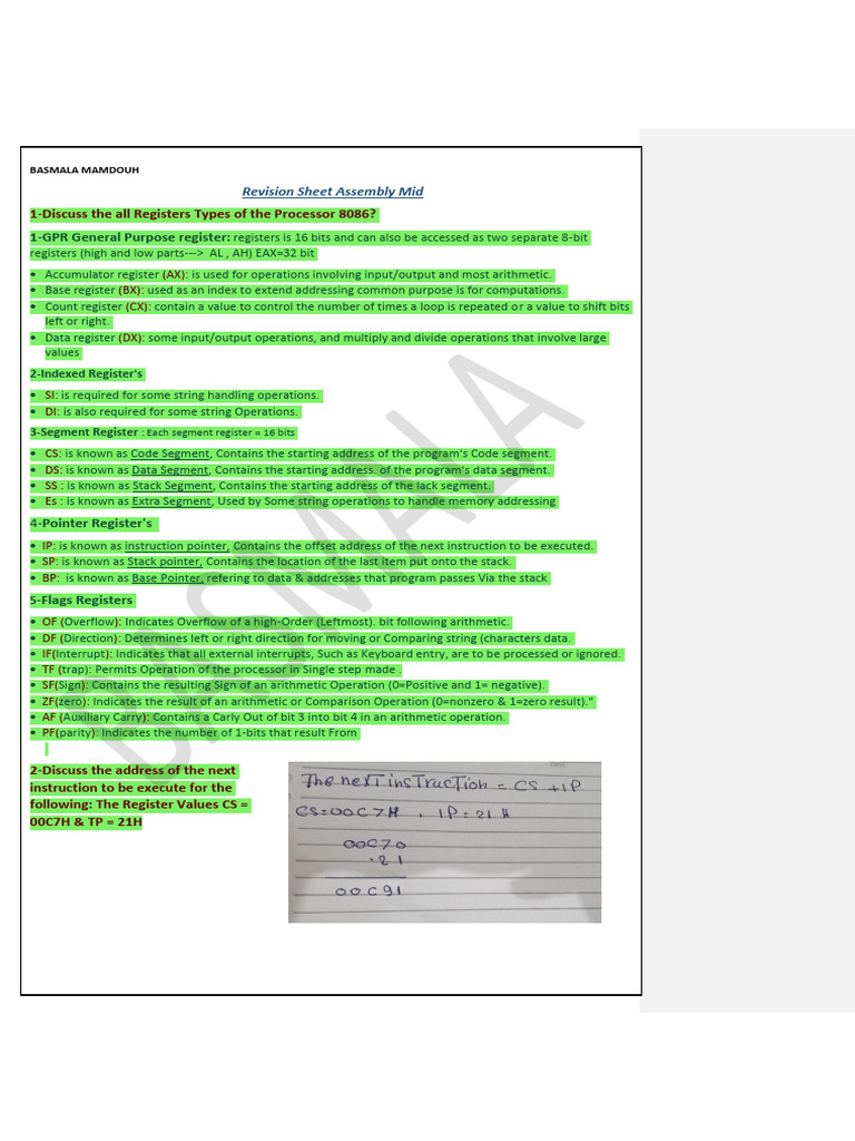 8086 Processor Register Types Explained | PDF | Pointer (Computer ...