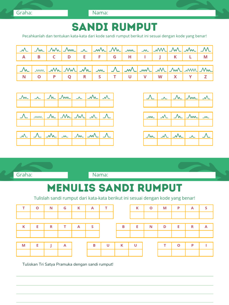 Lembar Kerja Koding Sandi Rumput | PDF