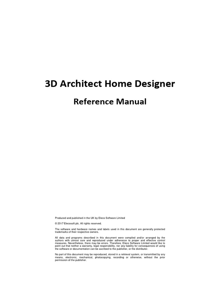 3D Architect Home Designer Manual | PDF | System Software | Software