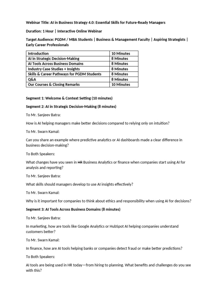 AI Skills for Future Business Leaders | PDF | Analytics | Artificial ...