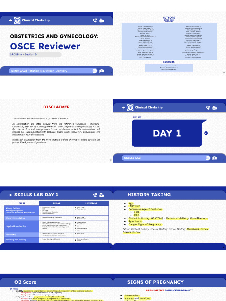 Ob Gyn Osce Reviewer | PDF
