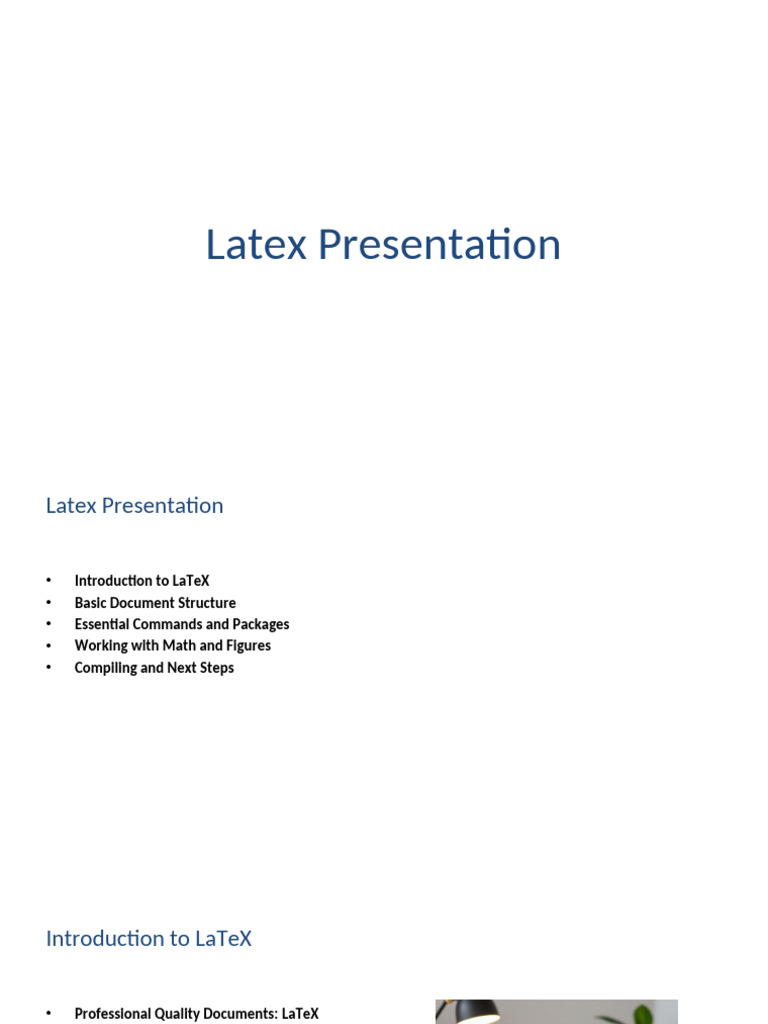 LaTeX Presentation Guide: Basics & Tips | PDF