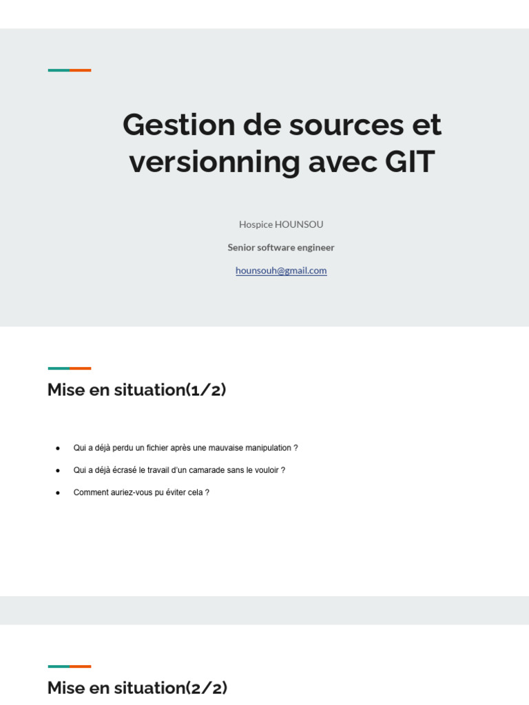 Gestion de version avec GIT et GitHub | PDF | Gestion de versions ...