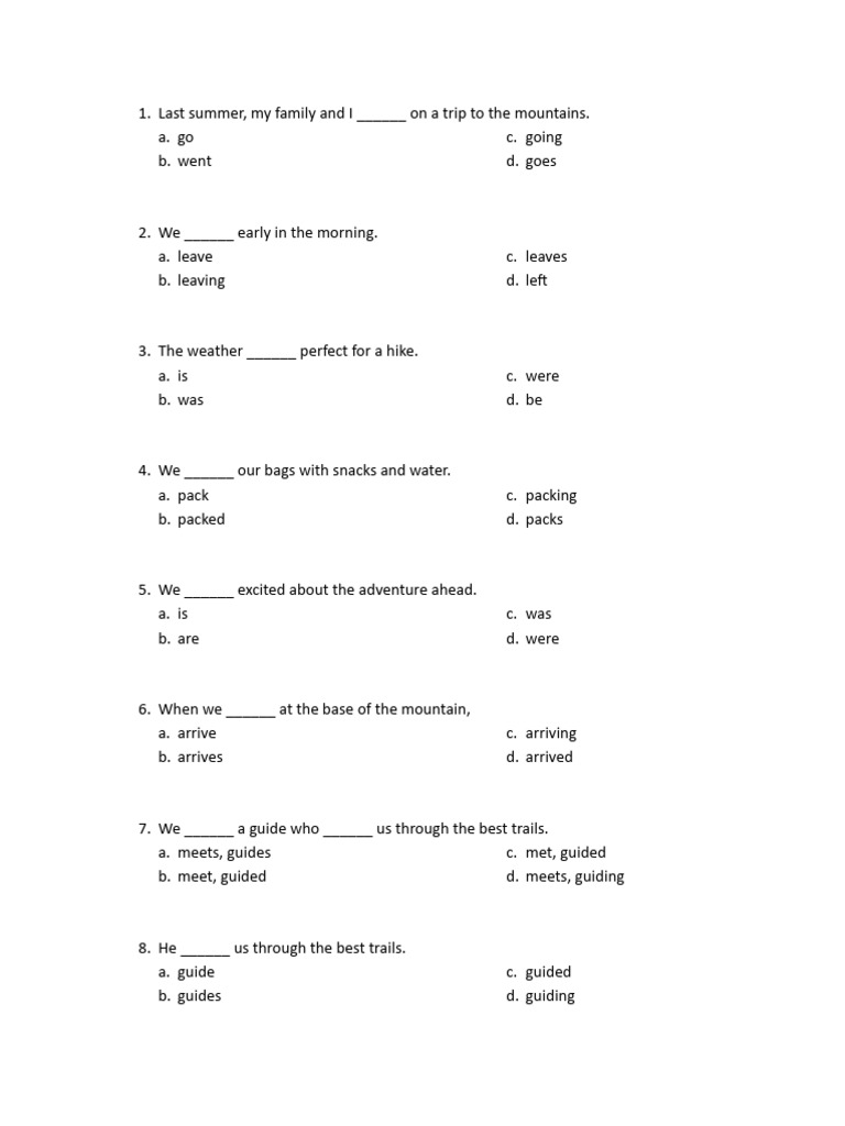 Past Tense Practice Exercises | PDF | Chess | Chess Theory