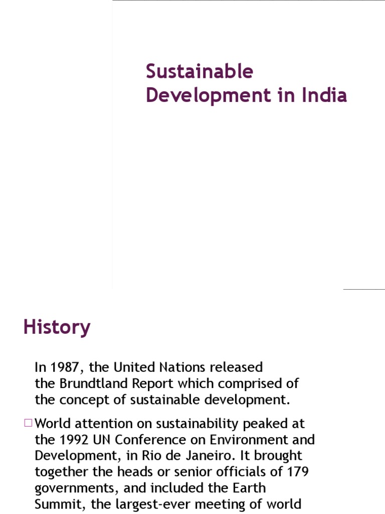 Sustainable Development in India | PDF | Sustainability | Sustainable ...