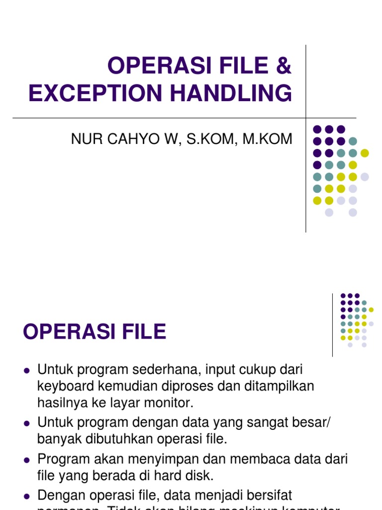 Operasi File dan Penanganan Eksepsi Java | PDF