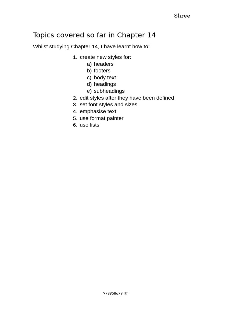Mastering Document Styles in Chapter 14 | PDF