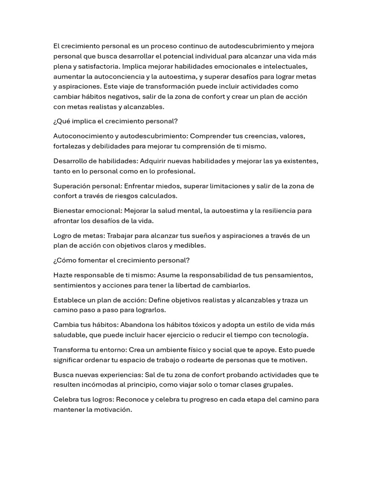 Claves del Crecimiento Personal Efectivo | PDF