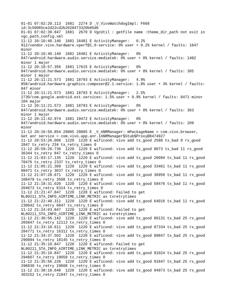 Vivo Device Activity Log Analysis | PDF | Computer Architecture ...