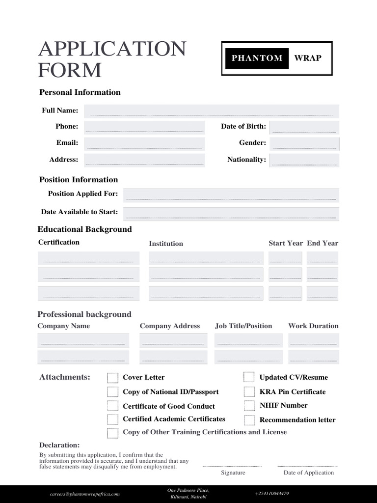 Application Form | PDF