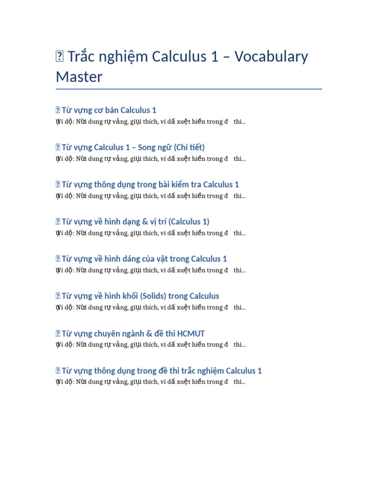 Calculus1 Vocabulary Master | PDF