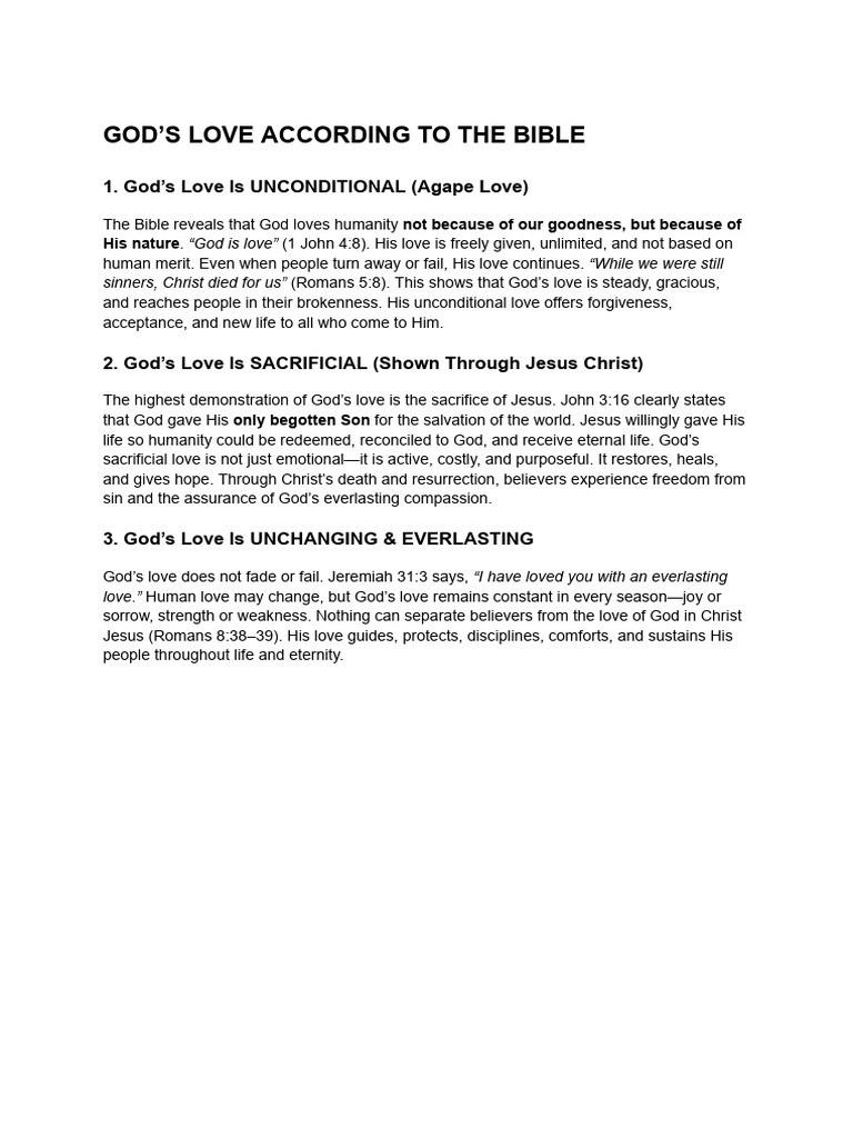 Understanding God's Unconditional Love | PDF