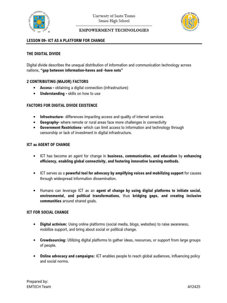 Ho_l09_ict as a Platform for Change | PDF | Information And ...