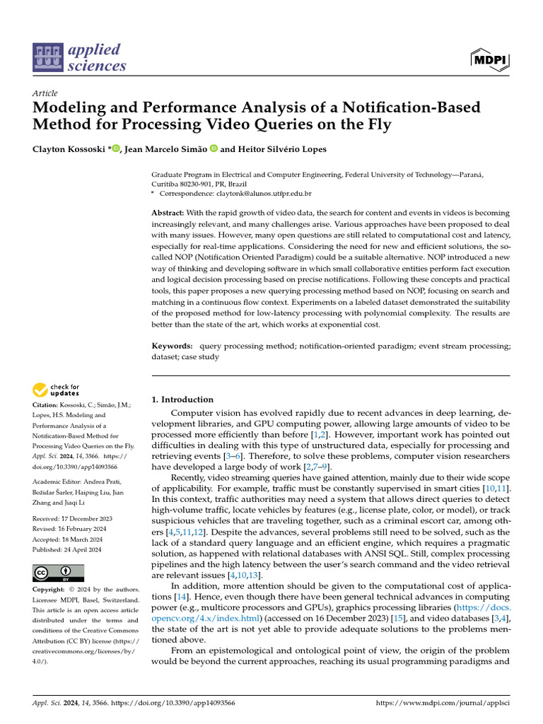 Video Query Processing with NOP Method | PDF | Databases | Deep Learning