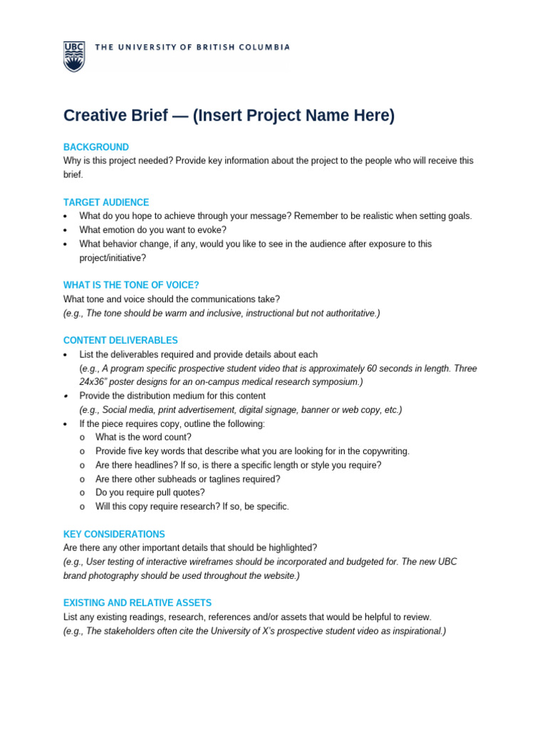 SEO-Optimized Creative Brief Template | PDF | Advertising | Human ...