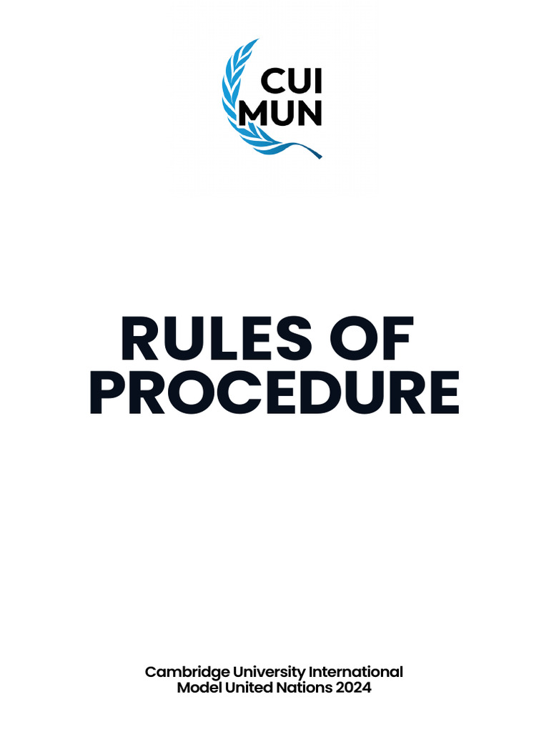 Cambridge MUN 2024 Rules of Procedure | PDF | United Nations Security ...