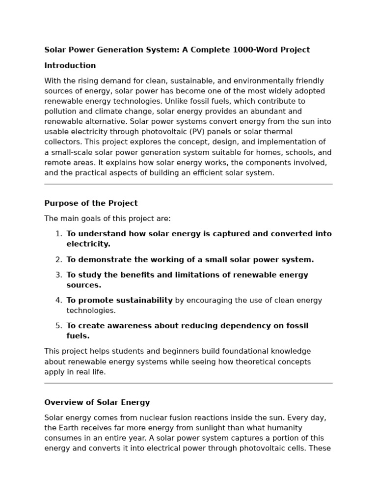 Solar Power Generation System Guide | PDF | Solar Power | Photovoltaic ...