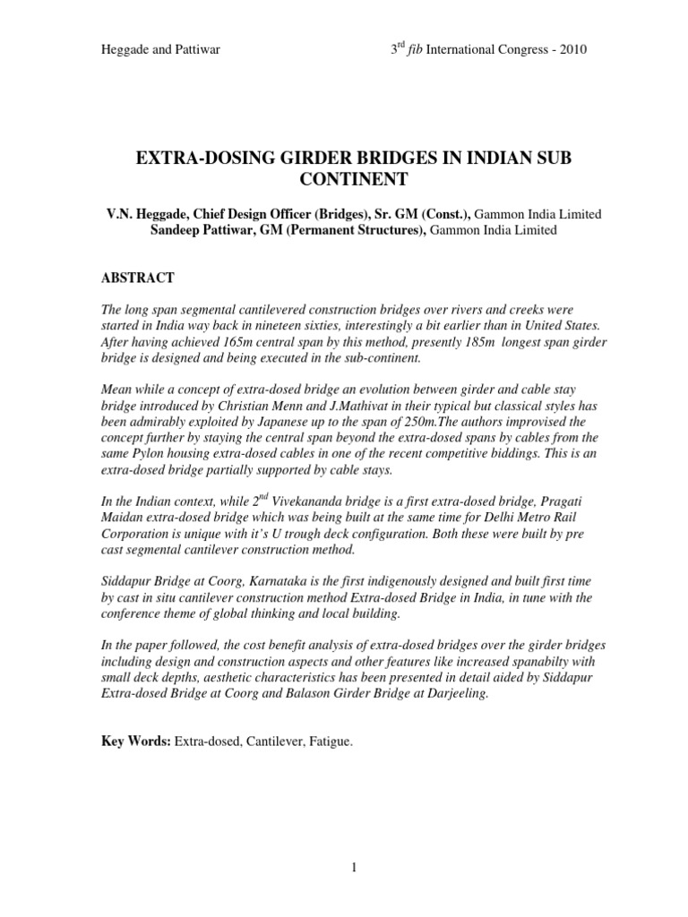 Extra-Dosed Bridges in India: Innovations | PDF | Bridge | Civil ...
