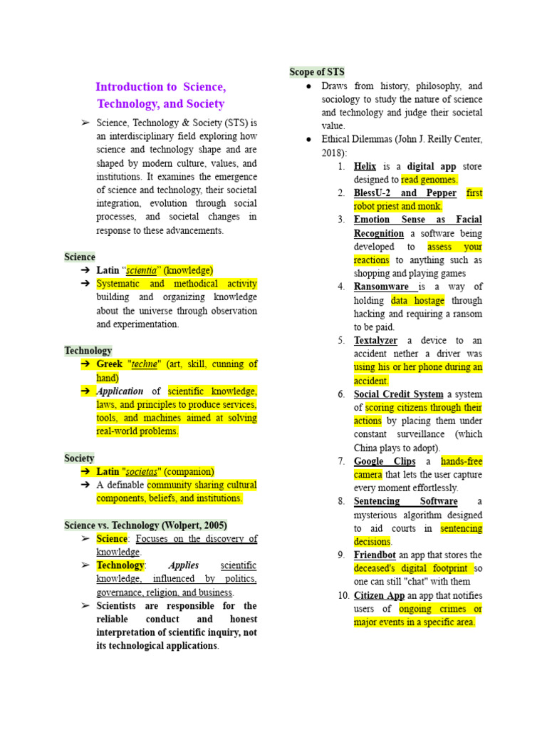 Science, Technology, and Society Overview | PDF | Science
