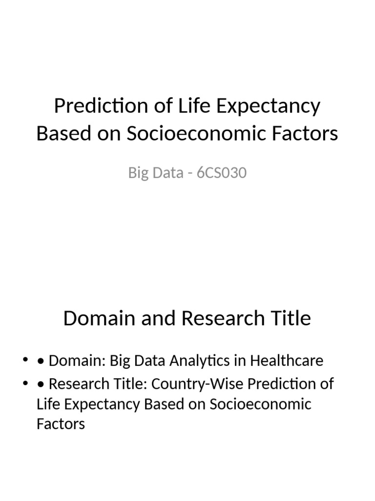 Predicting Life Expectancy with Big Data | PDF | Data Analysis | Prediction