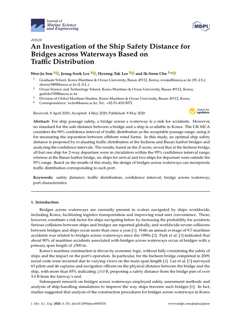 Ship Safety Distances for Waterway Bridges | PDF | Ships | Simulation
