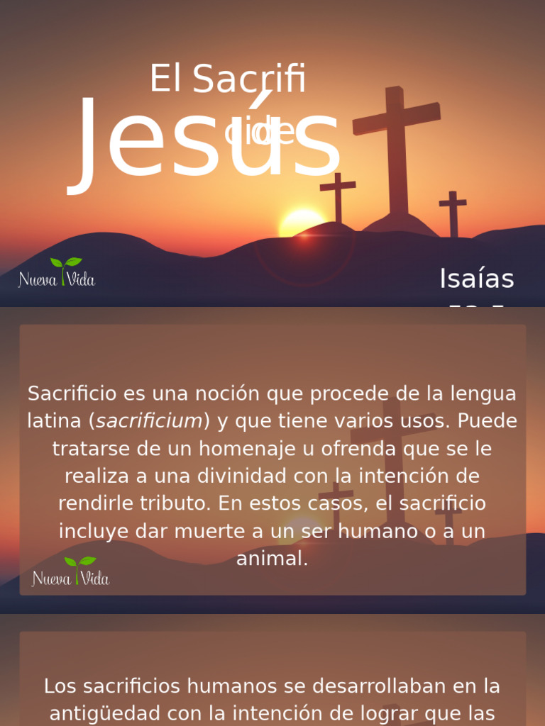 El Sacrificio de Jesús | PDF | Pecado | Creencia religiosa y doctrina