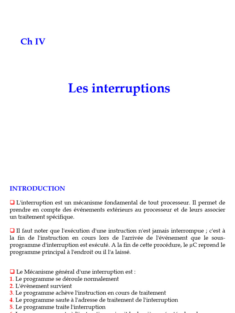 Comprendre les Interruptions en Microcontrôleur | PDF | Programme ...