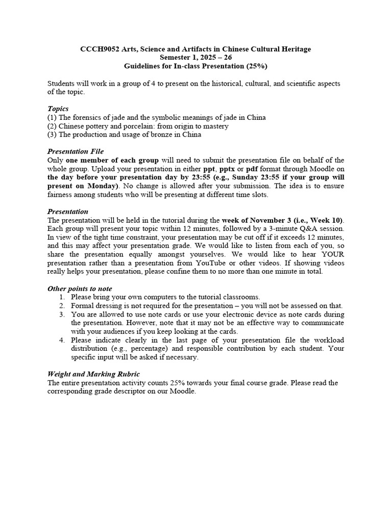 Chinese Cultural Heritage Presentation Guide | PDF | Turnitin | Plagiarism