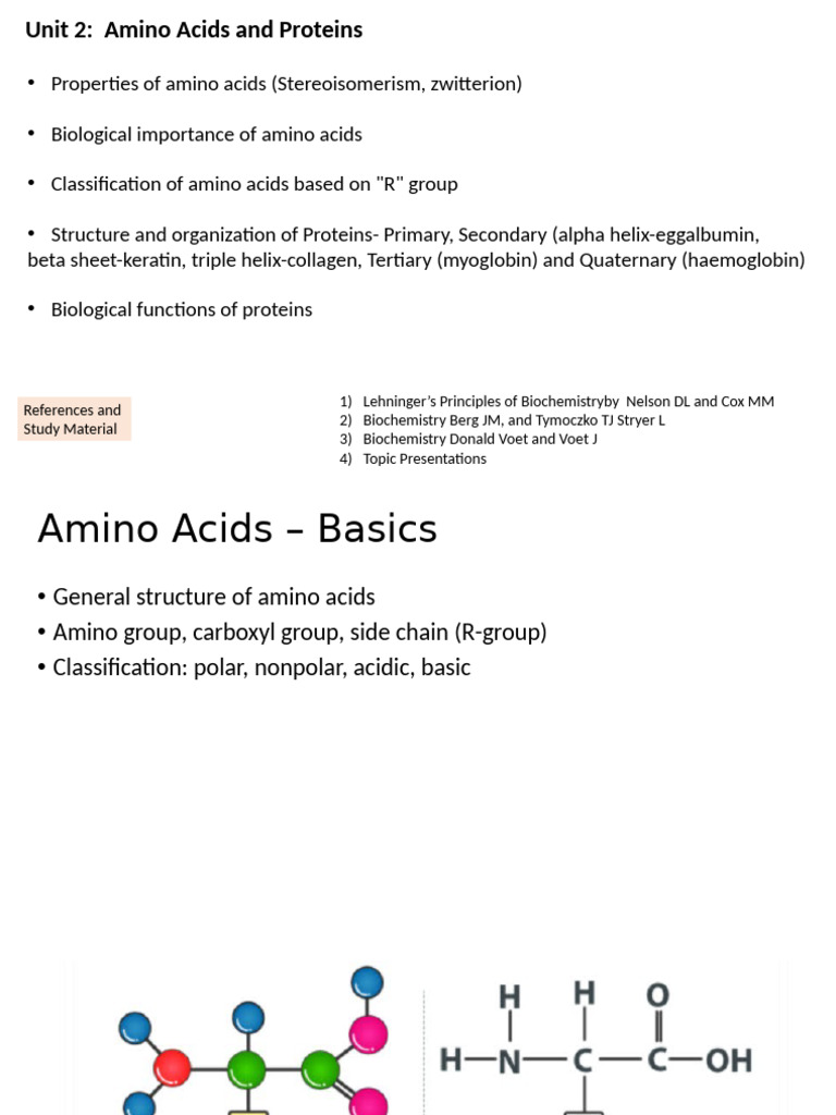 Amino Acids and Protein Structure Overview | PDF | Amino Acid ...