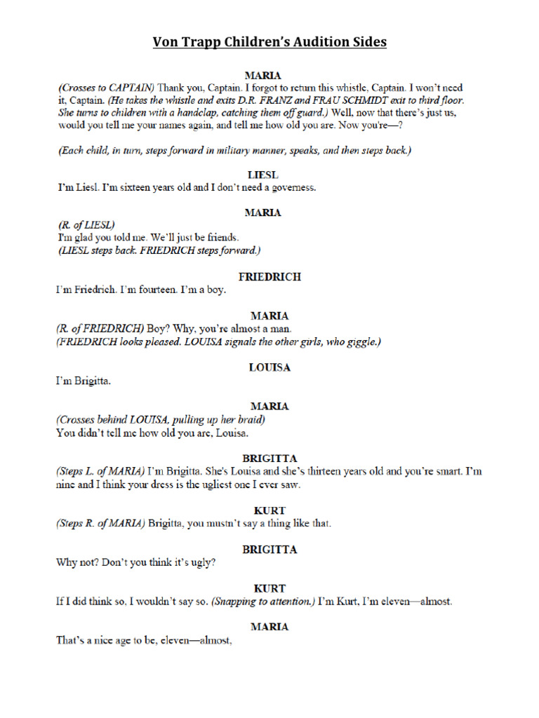 SOM+1st+ +4th+Audition+Sides | PDF