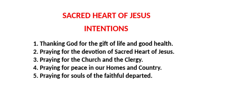 Sacred Heart Intentions English Version | PDF