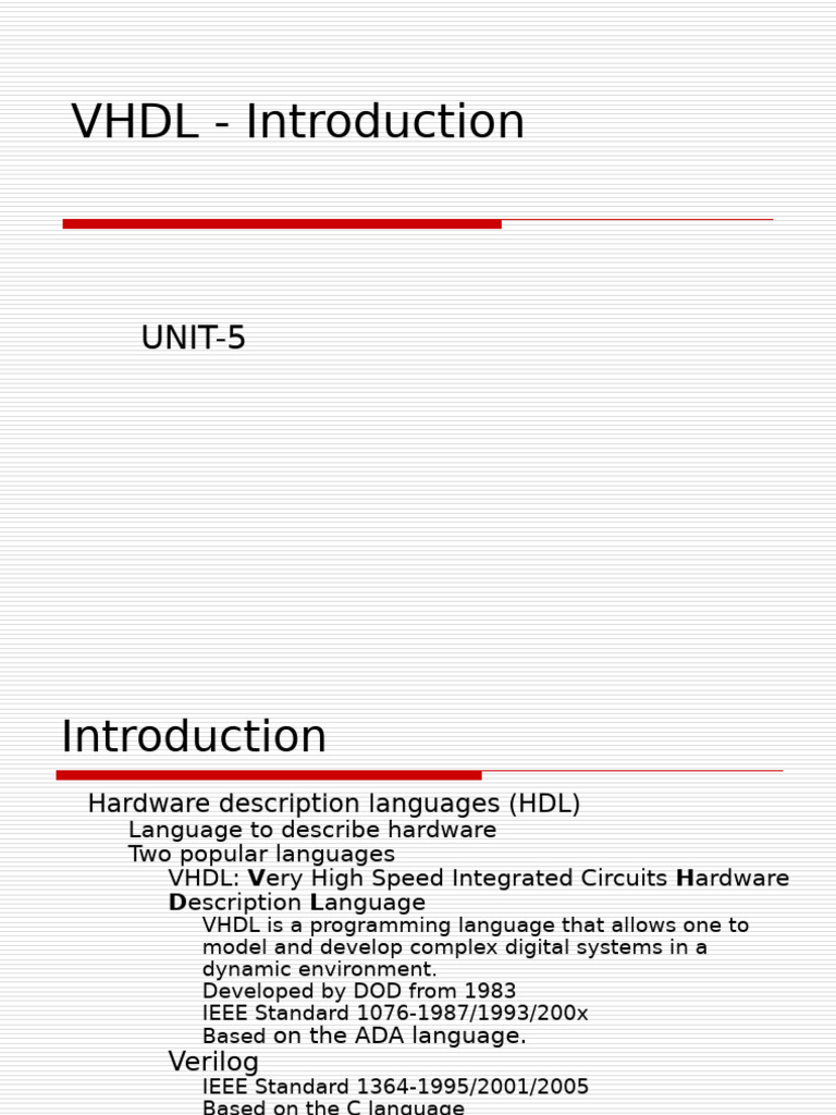 VHDL | PDF | Vhdl | Hardware Description Language