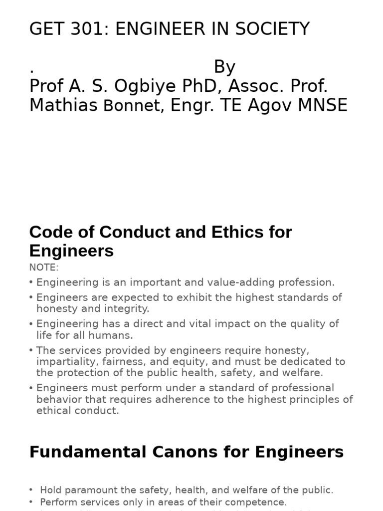 Engineering Ethics and Conduct Guidelines | PDF | Employment | Conflict ...
