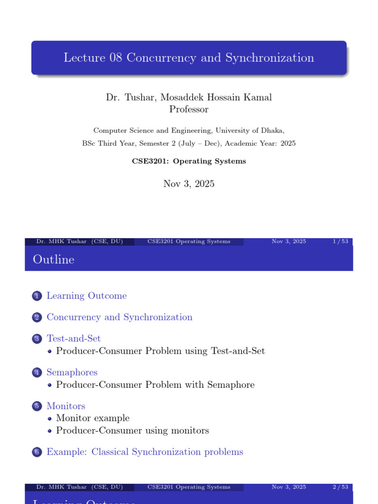 Concurrency and Synchronization in OS | PDF | Thread (Computing ...