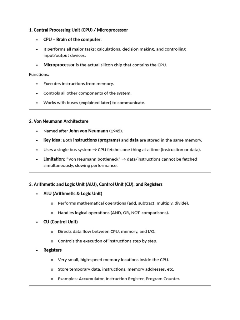 Understanding CPU Architecture and Functions | PDF | Central Processing ...
